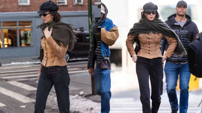 Kendall Jenner usando roupa inspirada em Bob Dylan