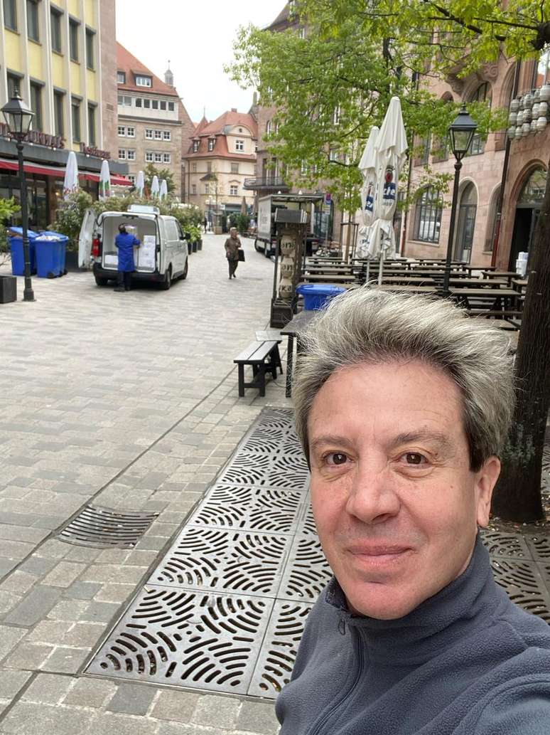 Eduardo Martini durante viagem de f&eacute;rias a Nuremberga, na Alemanha -