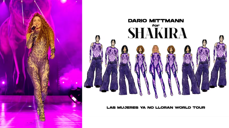 Look de Shakira durante a turnê
