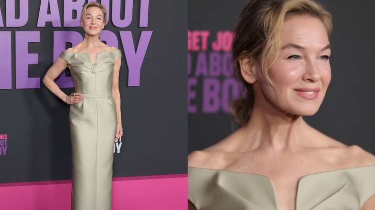 A atriz optou por um vestido liso