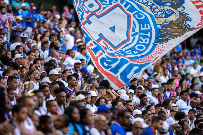 Torcida do Bahia presente na Casa de Apostas Arena Fonte Nova. 