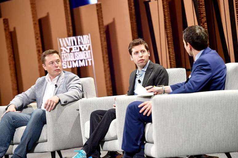 Elon Musk e Sam Altman em 2015, quando estavam prestes a lançar o OpenAI