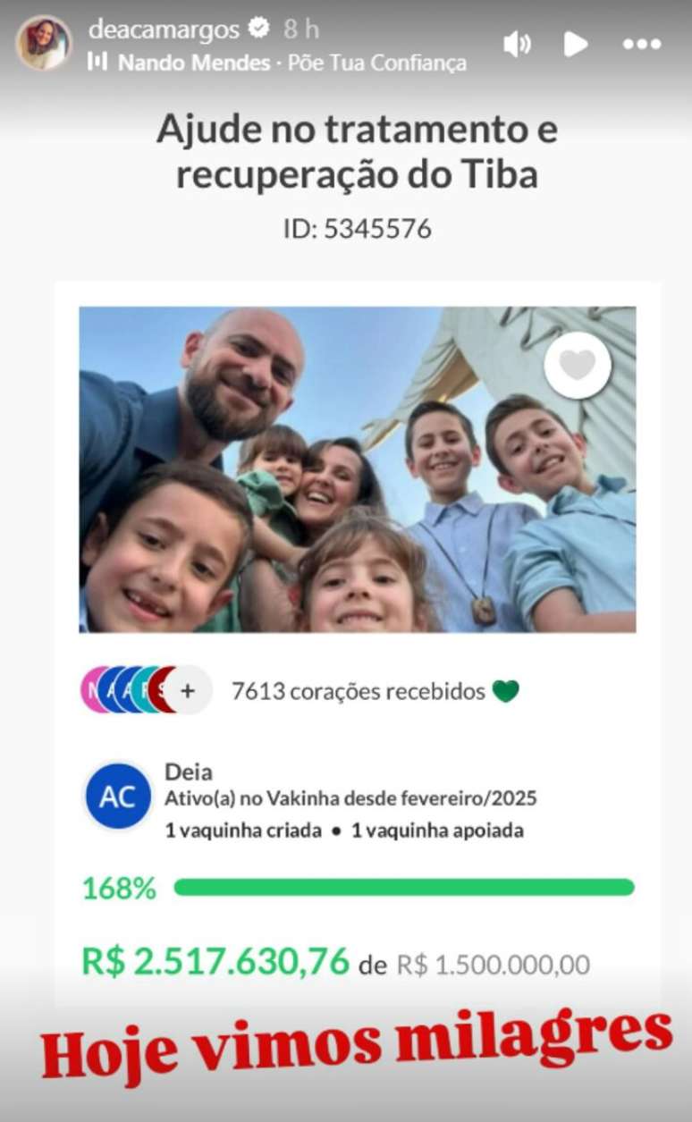 Vaquinha para influenciador que sofreu acidente, Tiba Camargos, arrecada R$ 2,5 milh&otilde;es