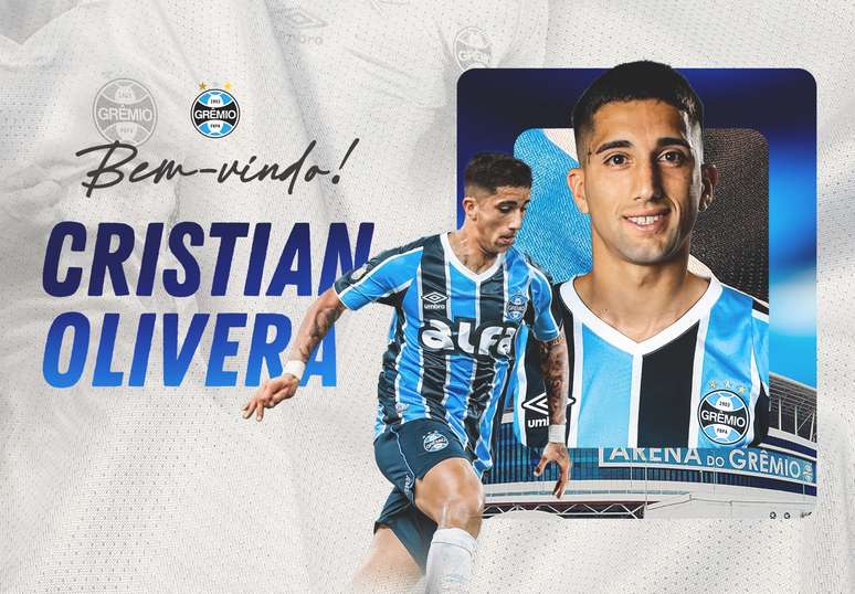 Grêmio anuncia a contratação de Cristian Olivera. 