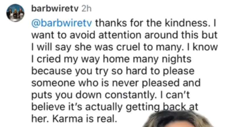 Barbara Szeman em coment&aacute;rio no Instagram 