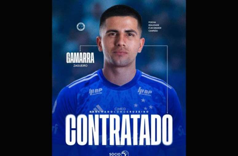 Divulgação / Cruzeiro - Legenda: Gamarra assinou contrato com o Cruzeiro