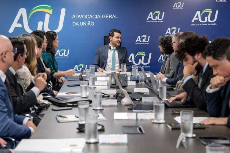 O ministro Jorge Messias (AGU) durante audiência com os integrantes da Comissão Interamericana de Direitos Humanos (CIDH) da Organização dos Estados Americanos (OEA)