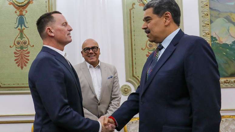 O presidente venezuelano Nicolás Maduro recebeu em Caracas o enviado especial norte-americano, Richard Grenell, no dia 31 de janeiro.