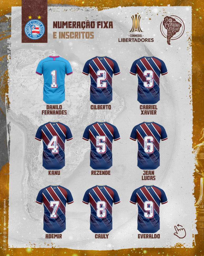Bahia divulga lista de inscritos para Libertadores. 