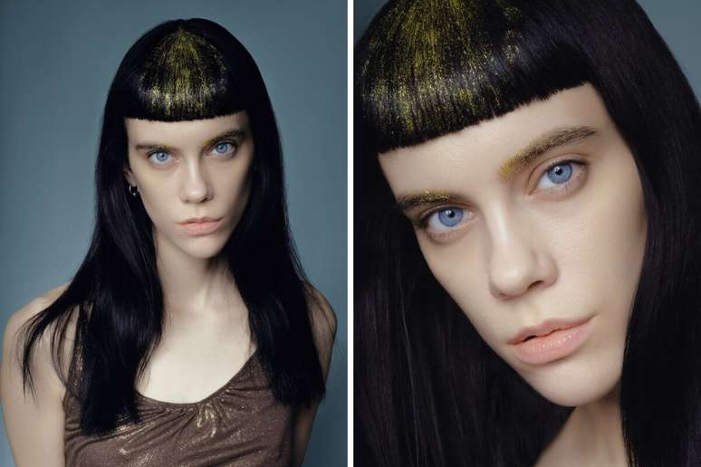 O glitter traz um efeito luminoso para o look 