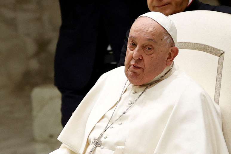 Papa Francisco durante evento no Vaticano no dia 1 de fevereiro de 2025