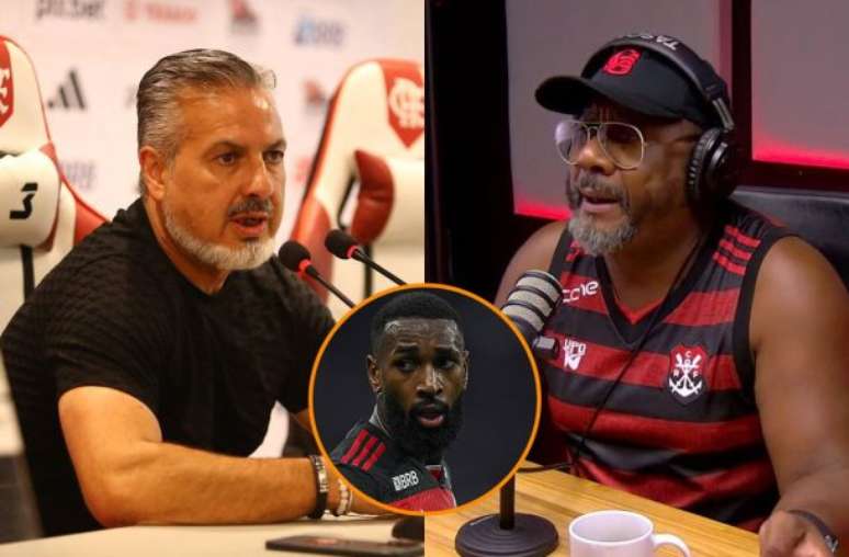 Fotos: Marcelo Cortes / CRF e Reprodução / YouTube - Legenda: Diretor do Flamengo teve reunião com Marcão, na última segunda-feira