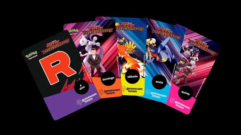 Credenciais colecion&aacute;veis de Pok&eacute;mon da gamescom latam 2025