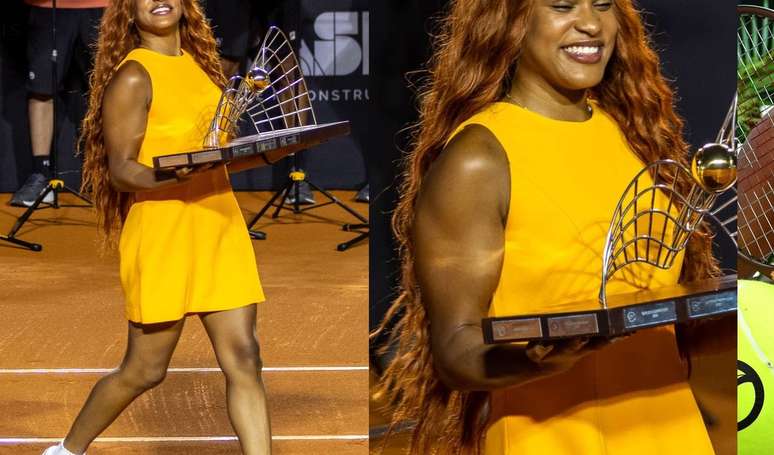Nem Chanel, nem Prada: Rebeca Andrade usa vestido de marca brasileira para o Rio Open. Aos detalhes do look!.