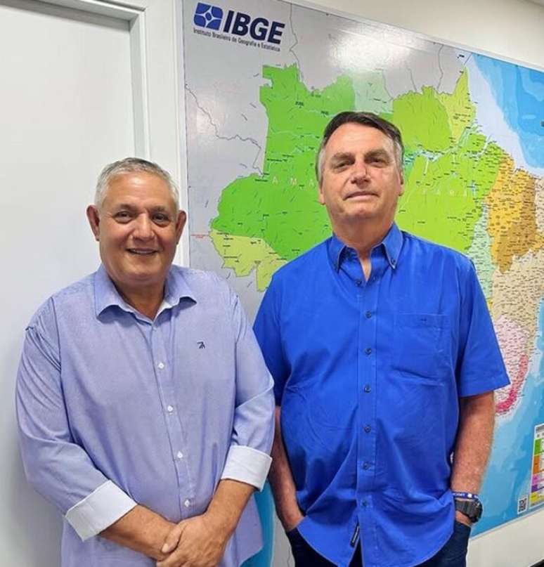 Tenente Portela (PL-MS), da reserva do Ex&eacute;rcito, com o ex-presidente Jair Bolsonaro