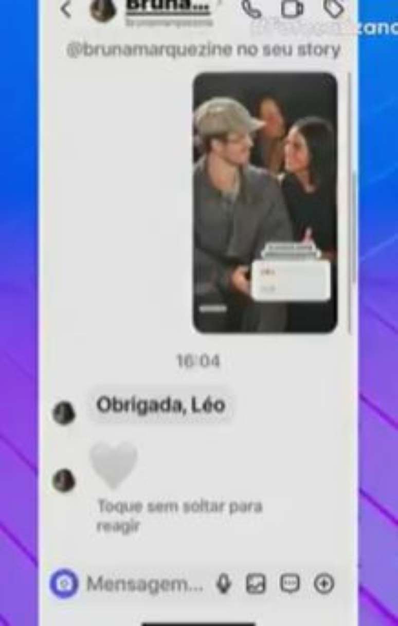 Mensagem de Bruna Marquezine para L&eacute;o Dias