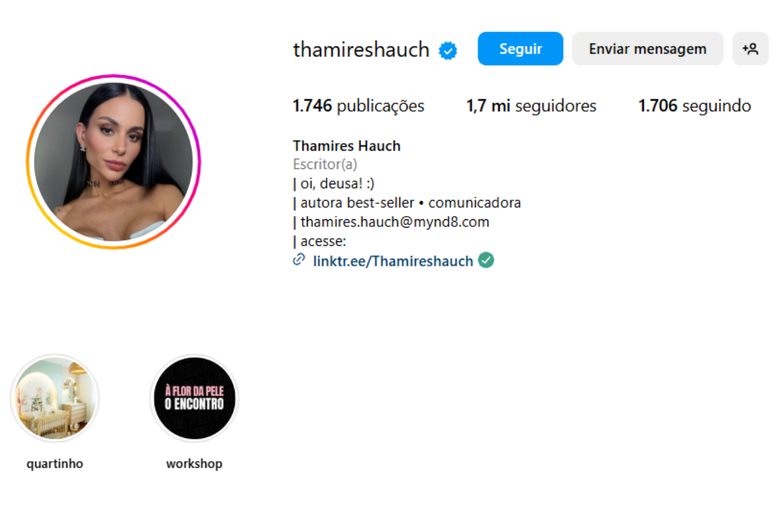 Thamires Hauch retirou o sobrenome do ex-marido.