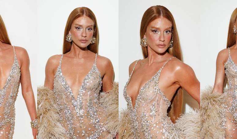 Com um vestido transparente, Marina Ruy Barbosa revela 'Xarar' desconhecida quando ele parece exuberante na bola da Vogue 2025.