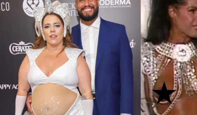 With the belly in pregnancy on display, Tati Machado is inspired by the carnival look worn by Monique Evans for 34 years. Photo!