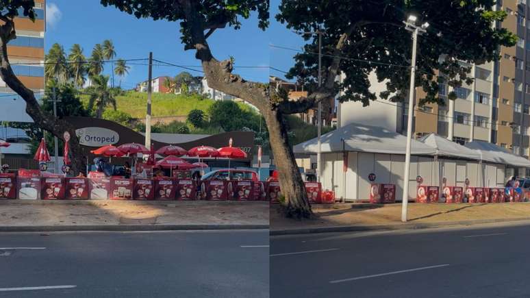 Ambulantes dormem na rua para guardar lugar na avenidade em Salvador 