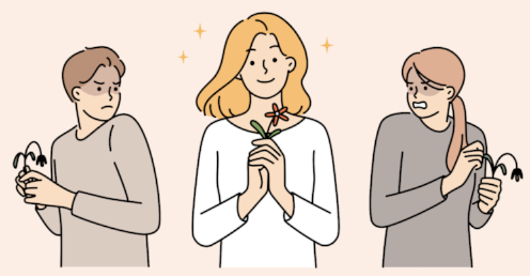 Uma perspectiva psicoterapêutica humanista o convida a olhar para si mesmo com compaixão, vendo-se como complexo, responsável e, ainda assim, imperfeito e vulnerável, sempre envolvido em uma rica e evolutiva tapeçaria de relacionamentos que dá significado e propósito à sua vida. Alphavector/Shutterstock