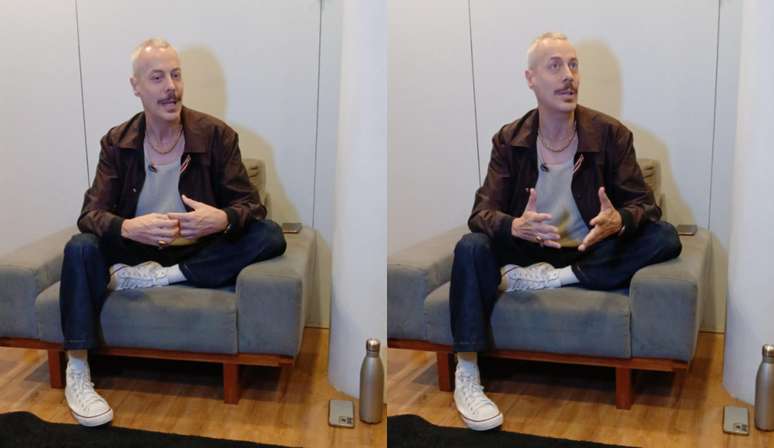 El actor Guilherme Weber durante una charla con la prensa en los Estudios Globo - Fotos: Thaíse Ramos