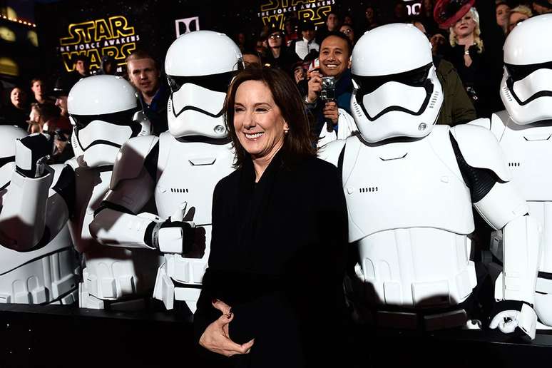 Kathleen Kennedy na pr&eacute;-estreia de Star Wars 7