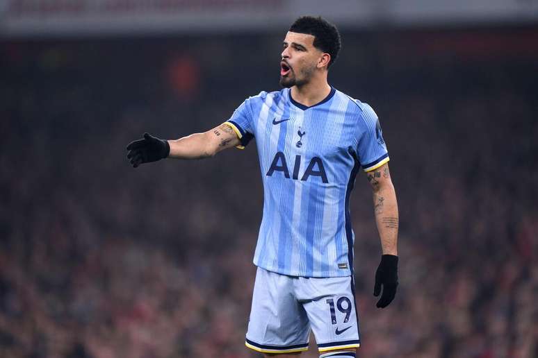 Dominic Solanke (Tottenham) durante jogo contra o Arsenal, no dia 15.01.2025 