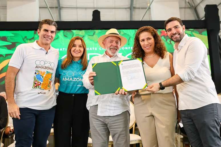 Cerimônia no último dia 14 com Lula em Belém, onde foram apresentados avanços nas obras preparativos para a COP30