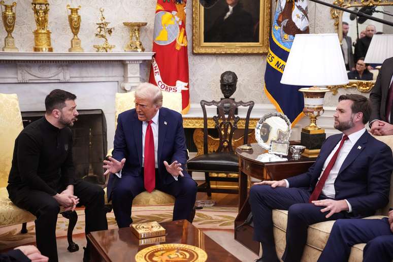 Presidente ucraniano protagonizou momentos de tensão junto com Donald Trump e o vice-presidente dos EUA, JD Vance