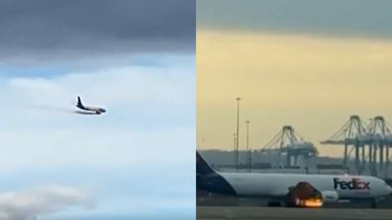 Motor de avião pega fogo no ar após colidir com pássaro