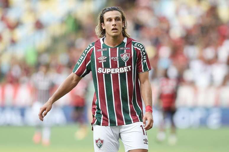 Agustín Canobbio (Fluminense) durante jogo contra o Flamengo, no dia 08.02.2025 