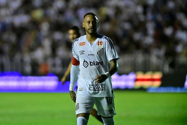 Neymar (Santos) durante jogo contra a Inter de Limeira, no dia 23.02.2025 
