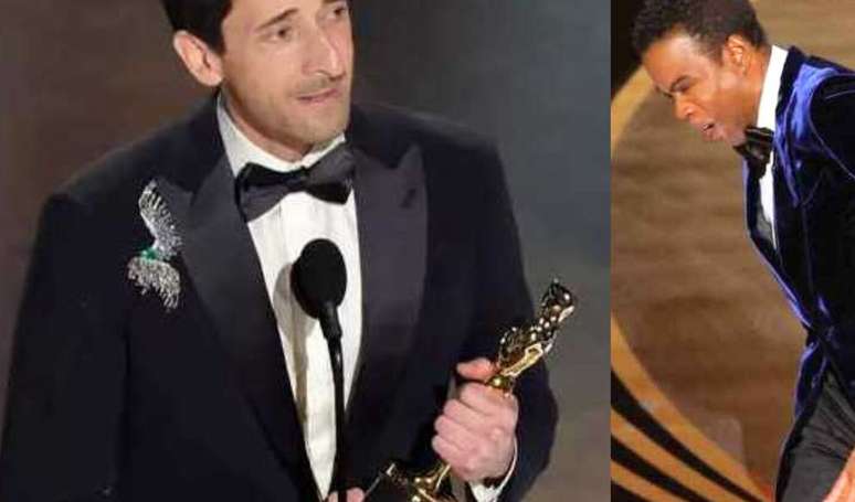 No Oscar 2025, Adrien Brody se recusou a sair do palco, mas isso n&atilde;o &eacute; uma gafe perto do tapa que Will Smith deu em Chris Rock no Oscar de 2022.