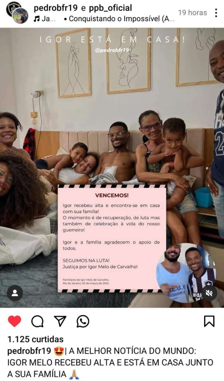 Publicação nas redes sociais –