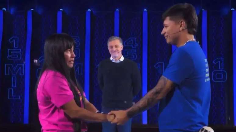 Gilvana, Jos&eacute; e Luciano Huck no The Wall, no 'Doming&atilde;o'