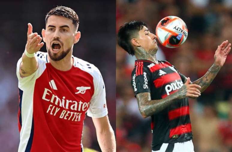 Fotos: Divulgação / Arsenal e Gilvan de Souza / CRF - Legenda: Jorginho e Pulgar podem jogar juntos pelo Flamengo