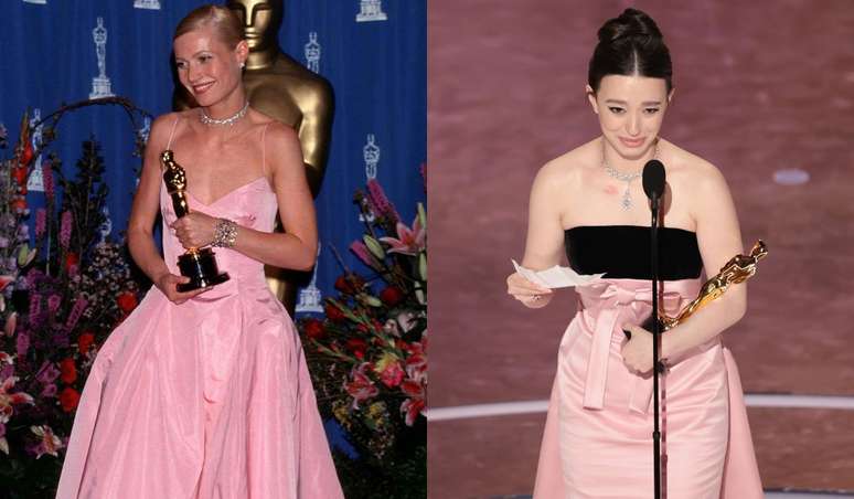 Gwyneth Paltrow e Mikey Madison no Oscar 1999 e 2025