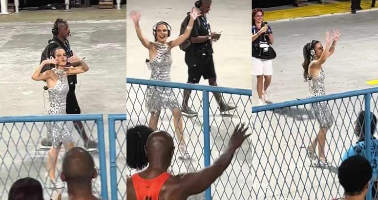 L&aacute; vem ela: Mariana Gross foi t&atilde;o festejada na Sapuca&iacute; quanto as musas das escolas nos desfiles