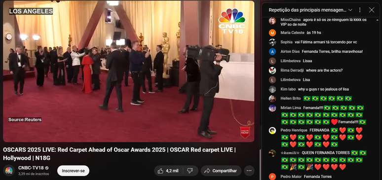 Transmiss&otilde;es do Oscar enchem de coment&aacute;rios de brasileiros