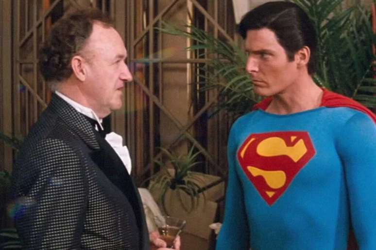 Gene Hackman with Christopher Reeve: he played the bad lex Luthor in Gene Hackman with Christopher Reeve: he played the bad lex Luthor in