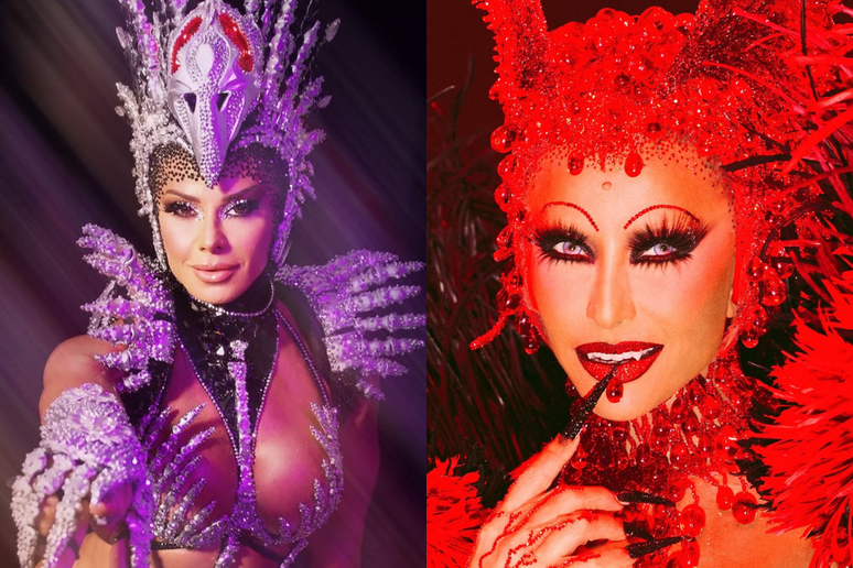 Vivi é rainha de bateria do Salgueiro, já Sabrina ocupa o posto na Vila Isabel.