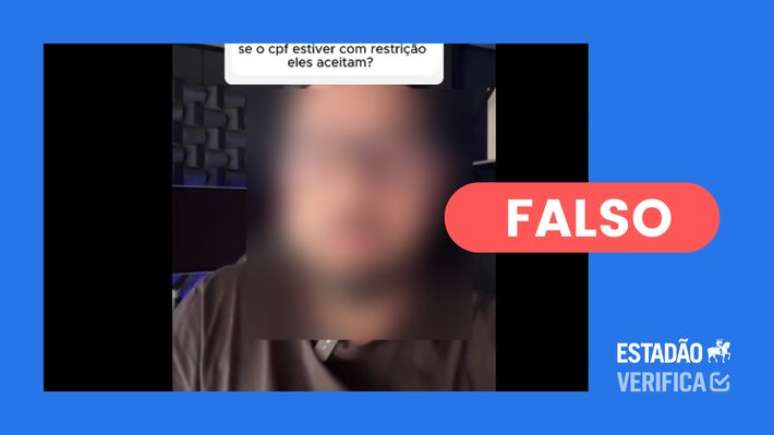 Captura de tela da postagem falsa