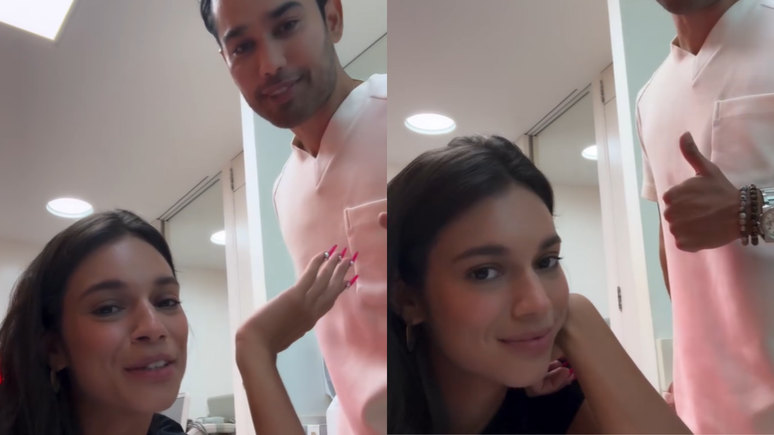 Alane Dias faz procedimento no bumbum após desfile