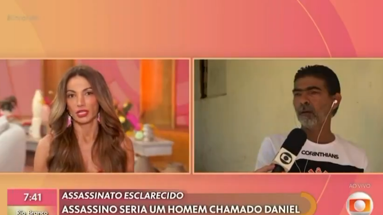 Patrícia Poeta em entrevista com o pai da adolescente Vitória