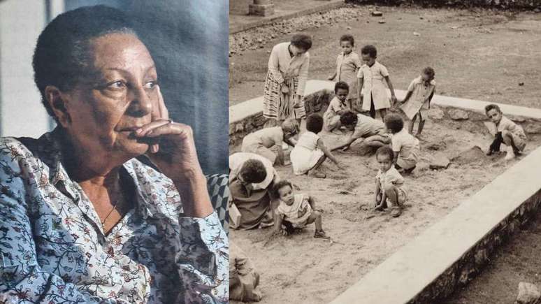 Marie-José Loshi (à esquerda) foi uma das milhares de crianças retiradas de suas famílias por serem mestiças. À direita, uma foto de um dos institutos católicos nomeados pelo governo belga que foi forçado a acolher as crianças, e criá-las em Save, em Ruanda