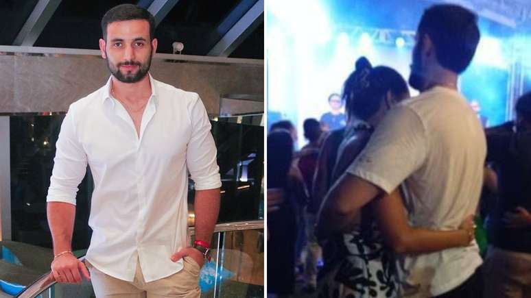 Matteus Amaral curte festa com morena misteriosa