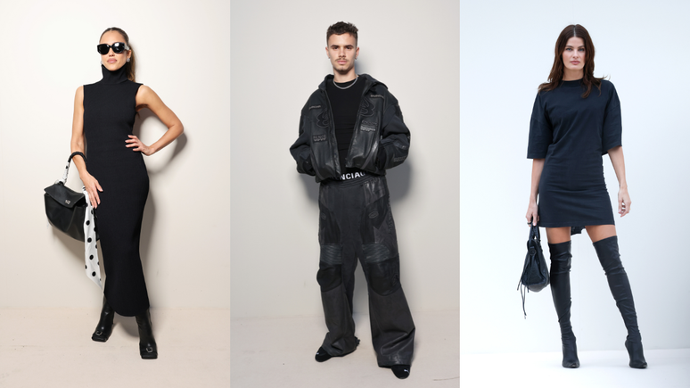 Jessica Alba, Romeo Beckham e Isabeli Fontana para o desfile da Balenciaga