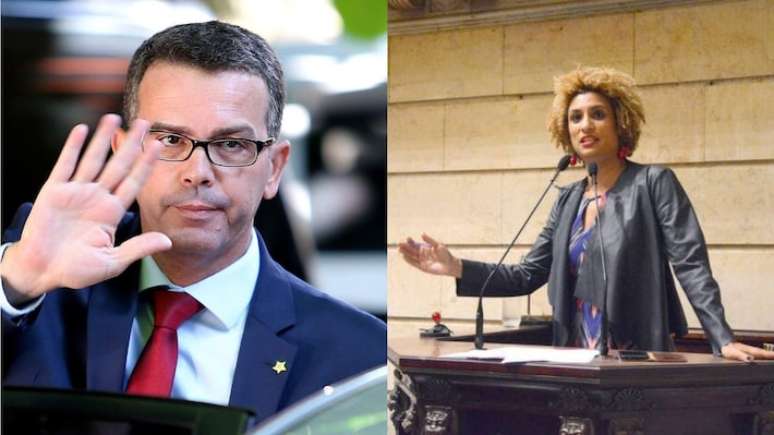 Rivaldo Barbosa e Marielle Franco, vereadora assassinada na noite de 14 de março de 2018, no centro do Rio.