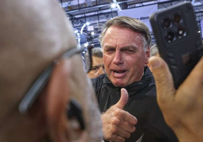 Ex-presidente Jair Bolsonaro em evento no Expo Center Norte, em São Paulo.